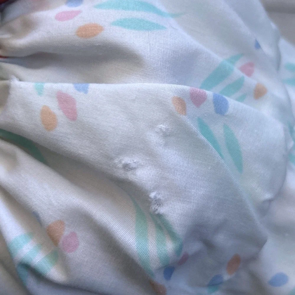 Vintage Baby Bonnet Pastel Abstract Print Ruffle Sun Hat 18‎ Months Style U 2121
